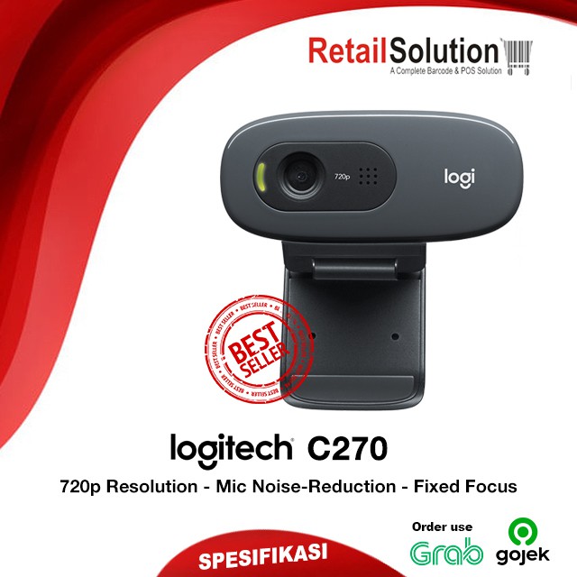 Webcam HD 720p 30FPS - Logitech C270 Garansi Resmi