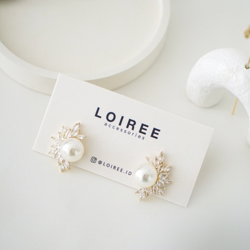 LERA | Wedding Collection - Gold Plated Zirconia Stud Earrings - Anting Tusuk Wanita Korea