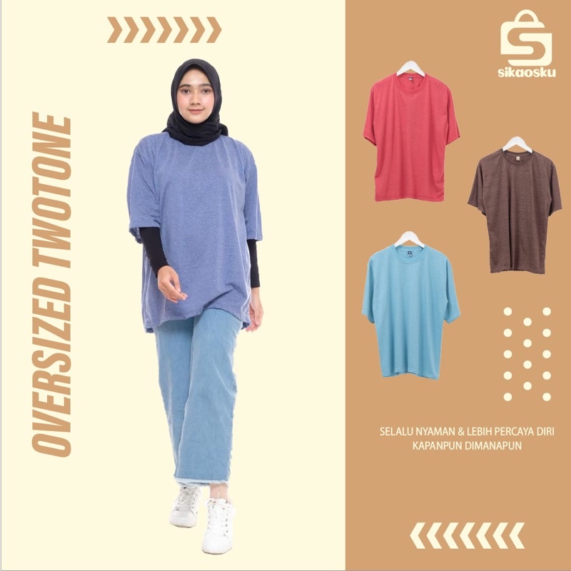 KAOS POLOS OVERSIZE MISTY TWOTONE COTTON LENGAN PENDEK PRIA DAN WANITA UNISEX OVERSIZED XXL