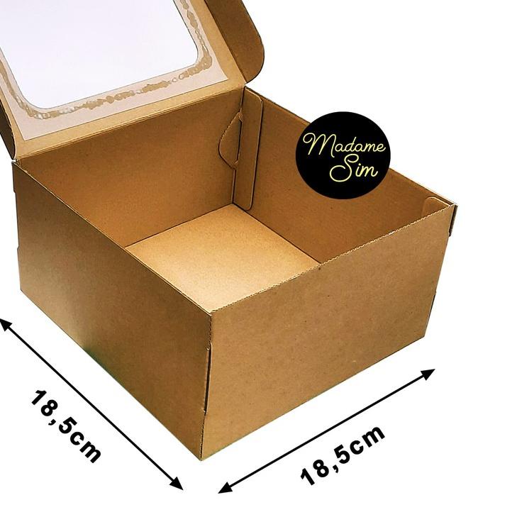 

✶ KOTAK KUE - CAKE BOX - DUS BOLU 18 x 18 x 15 CM - JENDELA (ISI : 10 PCS) ☁