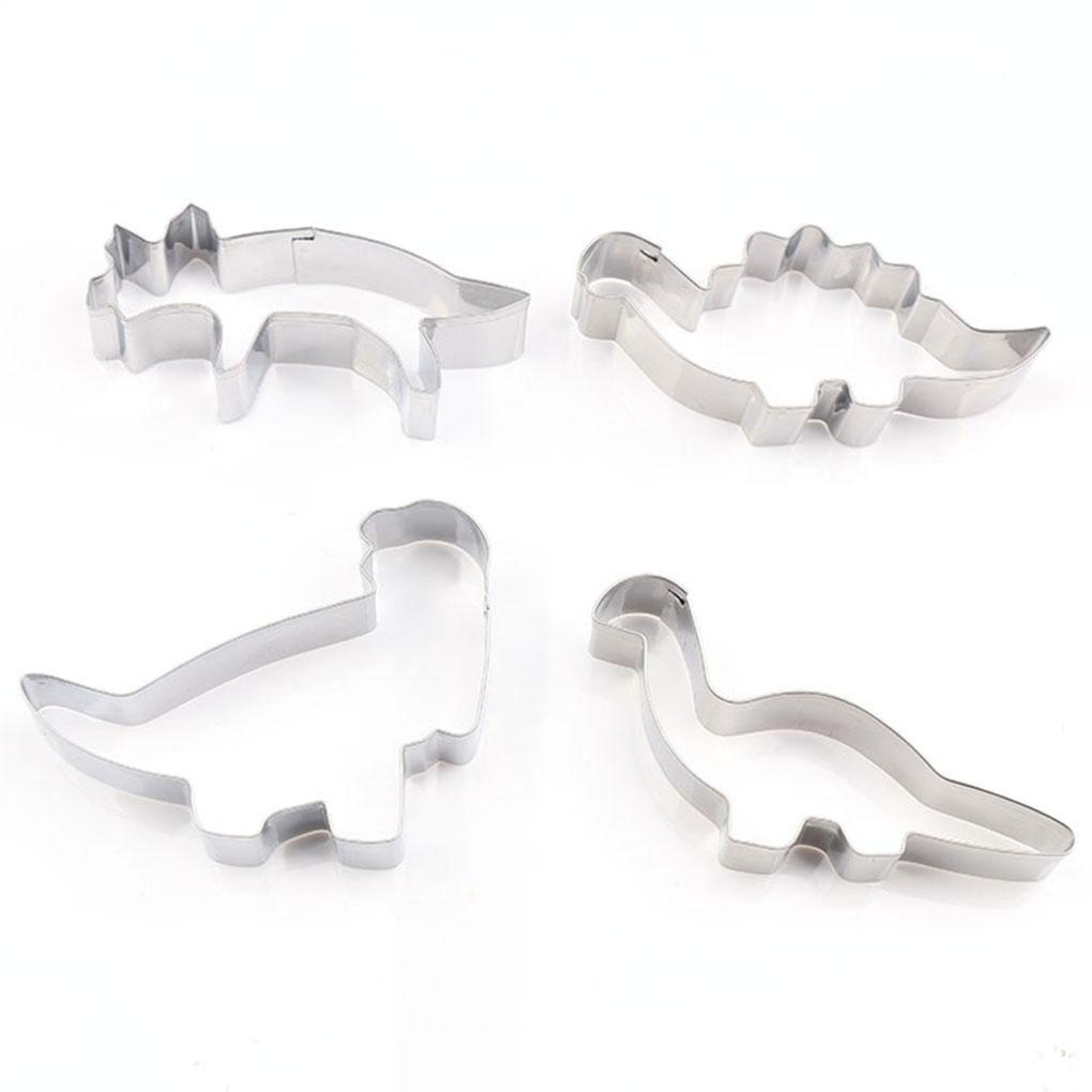 4 Pcs Cetakan Biskuit Stainless Steel DIY Kerajinan Fondant Casting Die Timbul Cetakan Permen Cokelat Dessert Dekorasi