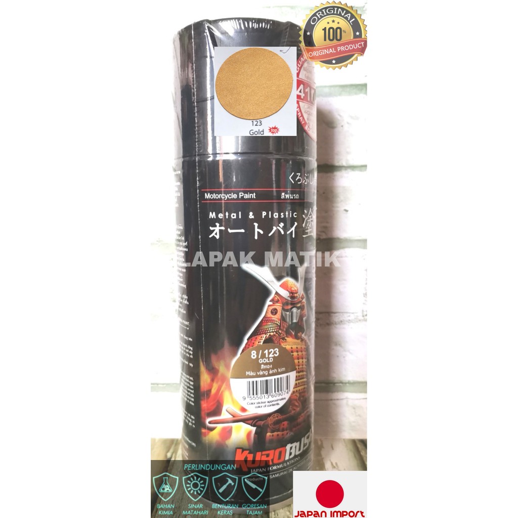 Pilok Samurai Paint Spray Hitam Putih Hitam Doff Silver Clear Merah Biru Kuning 400 ML