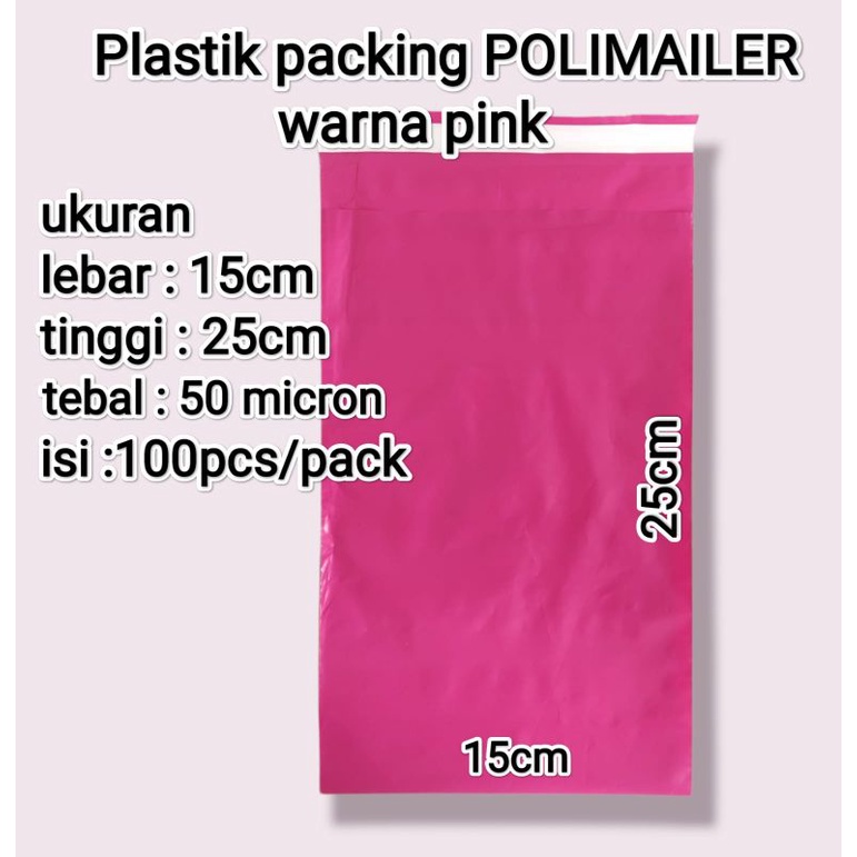 

Polymailer pink ukuran 15x25/plastik packing