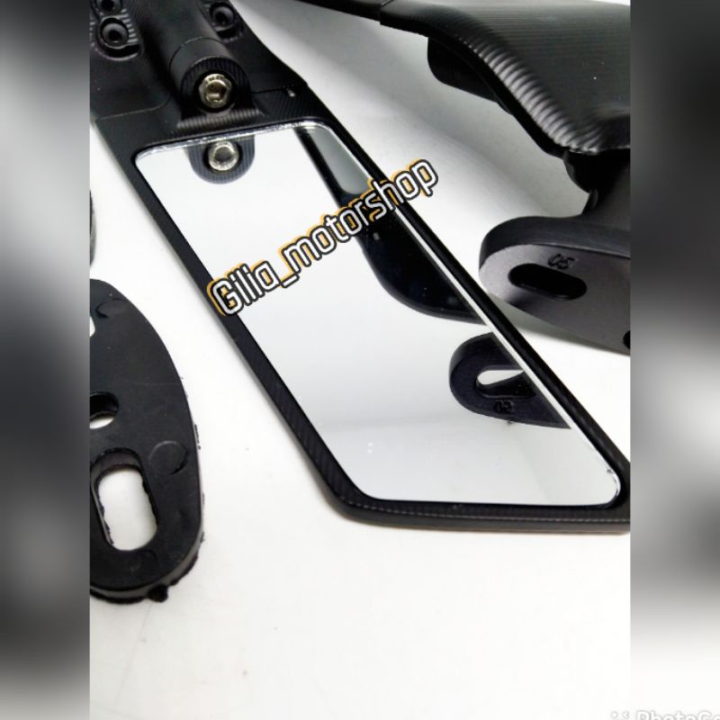 Spion Winglet Stealth Spion Fairing Kaca Besar Model Rizoma Mirror putih CNC Universal Motor Fairing Nmax PCX Lexi Dll