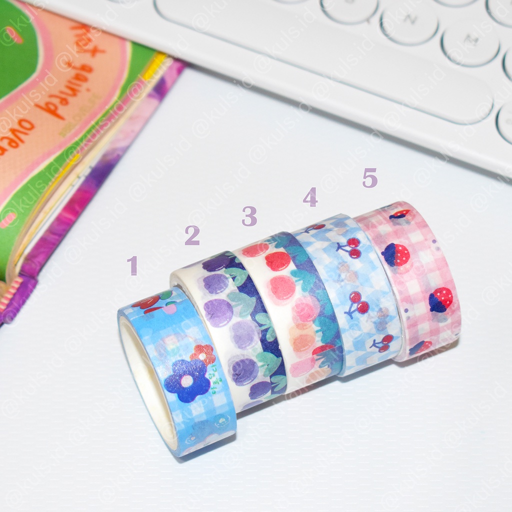 

Washi Tape Flower and Fruit Pita Perekat Dekoratif Pita Warna untuk Stiker Scrapbooking DIY Pita Alat Tulis