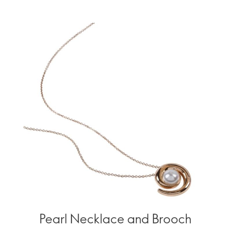Pearl Necklace and Brooch