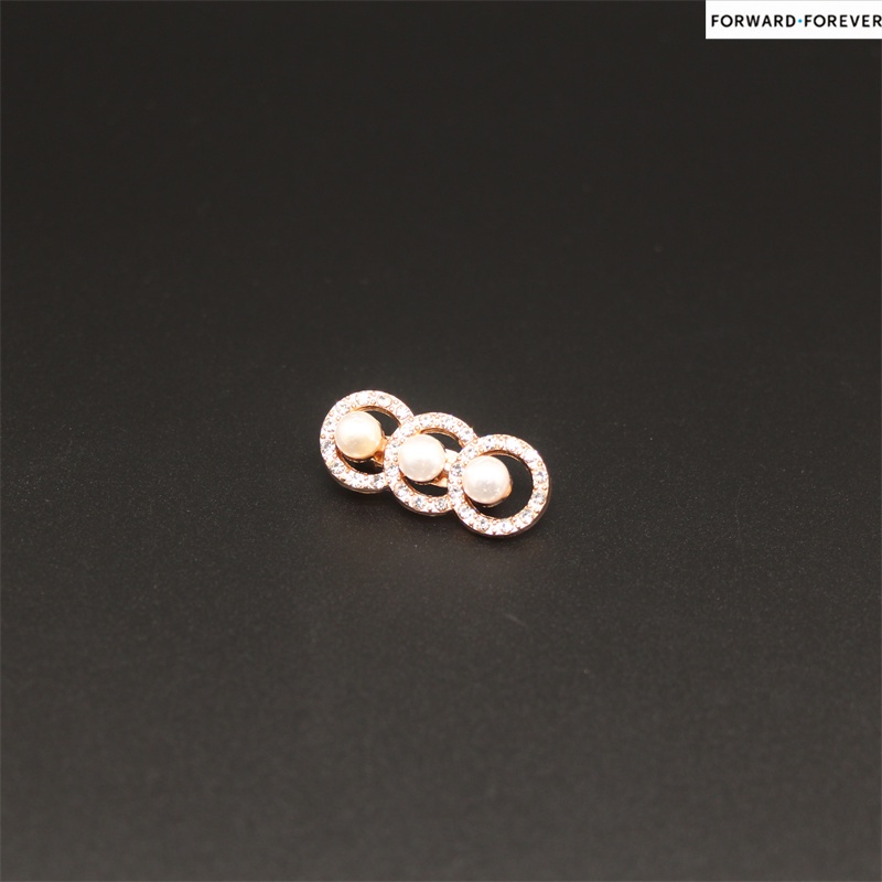 Bros Pin Alloy Desain Simple Hias Mutiara Untuk Aksesoris Wanita M70064