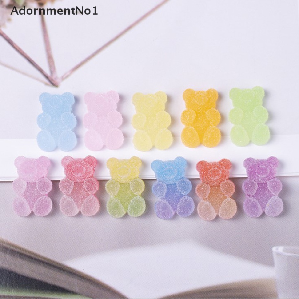 (AdornmentNo1) 20pcs Permen Karet Epoxy Resin Flatback 18x12mm Aneka Warna Untuk Gantungan Kunci / Kalung