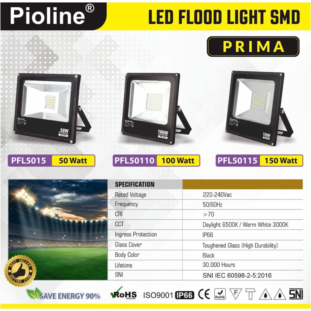 Lampu Sorot LED PIOLINE 100W / Tembak / Panggung / Outdoor / Taman