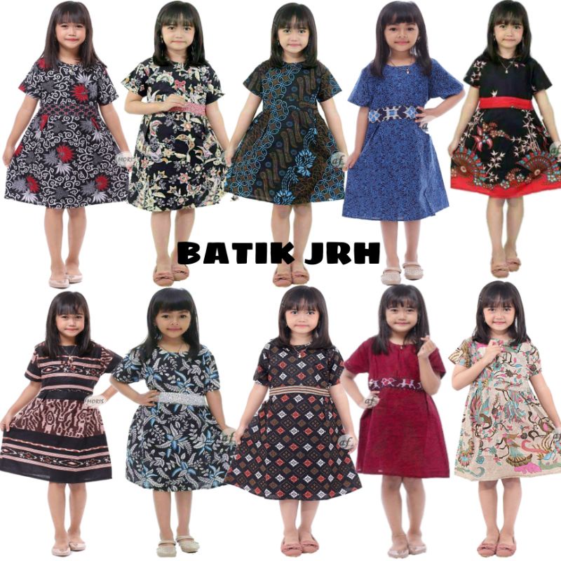 Dress batik anak perempuan 5 tahun - baju batik anak perempuan 12 tahun - Batik Anak Fashion - Batik