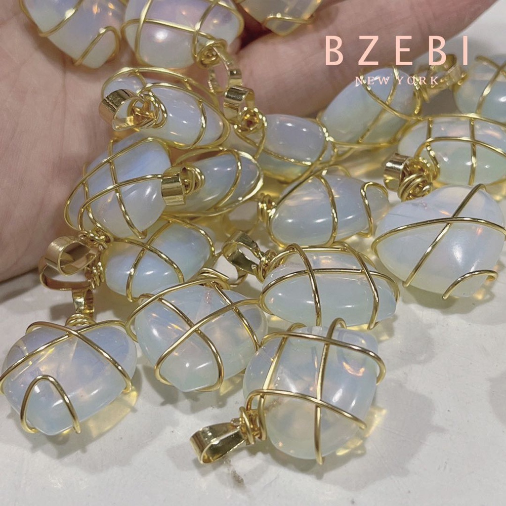 Bzebi Kalung Rantai Barbie Diamond Castle Gold 18k Liontin Batu Opal Kuarsa Rose Handmade Adjustable 950n Untuk Hadiah Ulang Tahun