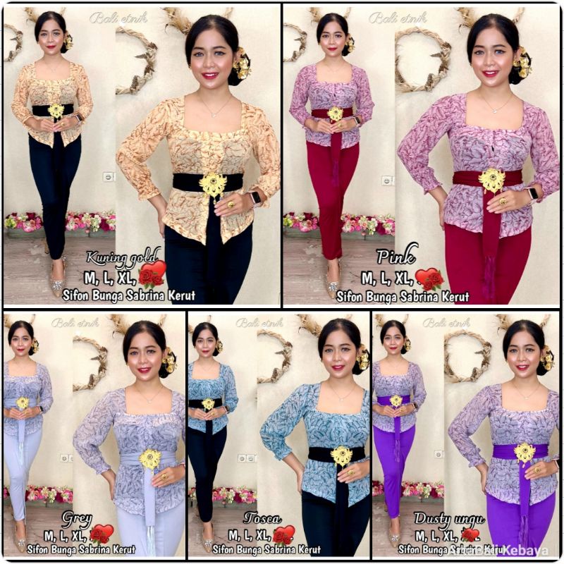 Kebaya Sifon Bunga Sabrina Kerut
