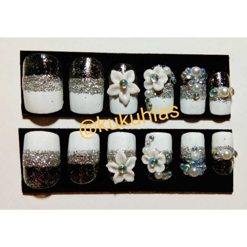 

KukuHias Wedding handmade full dekorasi warna putih isi 10-12pcs free lem