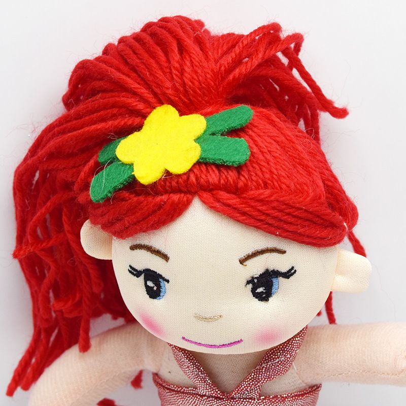 30cm Red Pink Purple Yellow Cute Mermaid Princess Plush Doll Stuffed Toy Girl Kids Birthday Gift