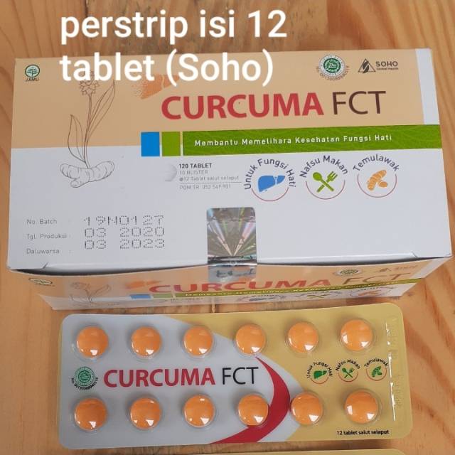 CURCUMA FCT (SOHO) Jual perstrip isi 12 tablet  Kemasan Baru