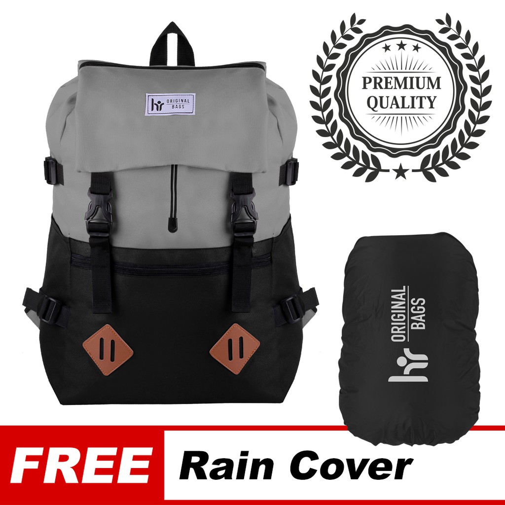 Tas Ransel Sekolah/Tas BackPack/Tas Kuliah/Tas Pria/Cowok Grey Black