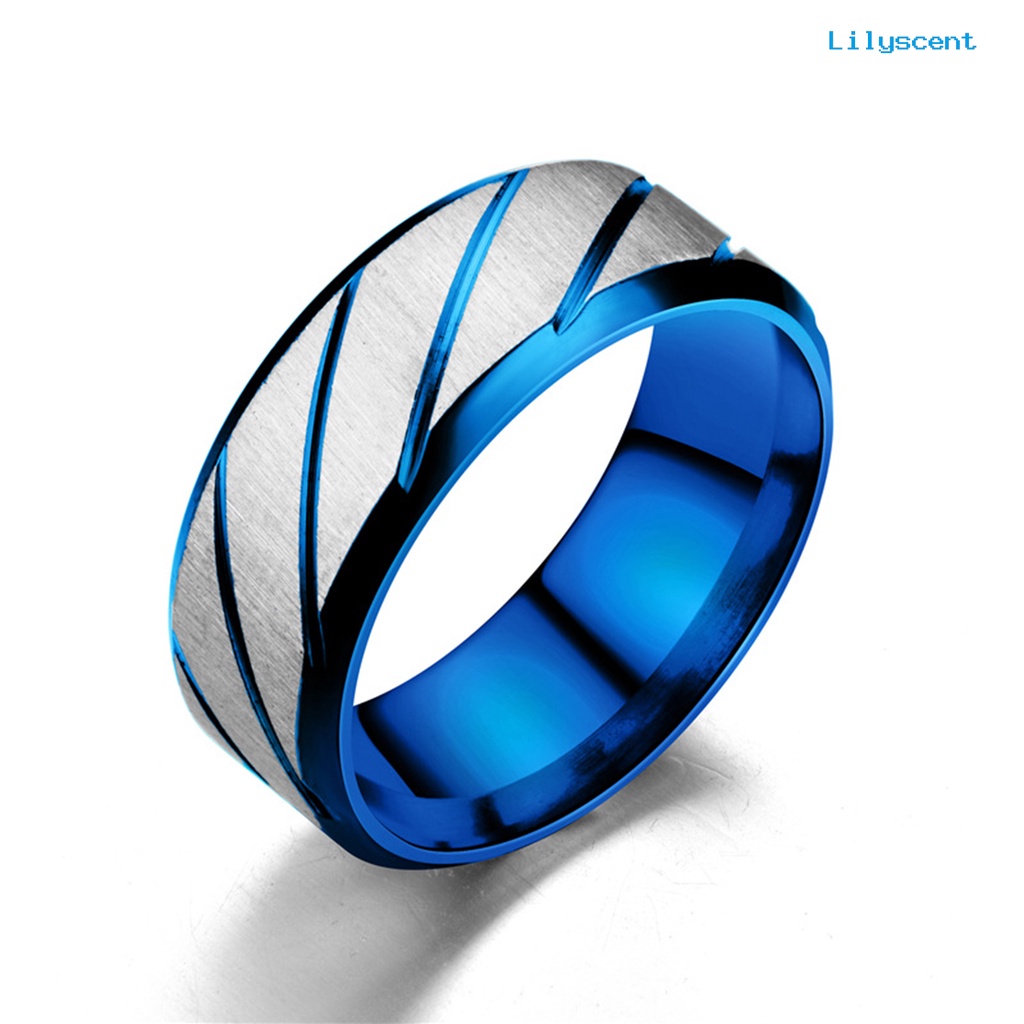 Ls Cincin Pasangan Bahan Stainless Steel Motif Twill Geometris Untuk Pertunangan