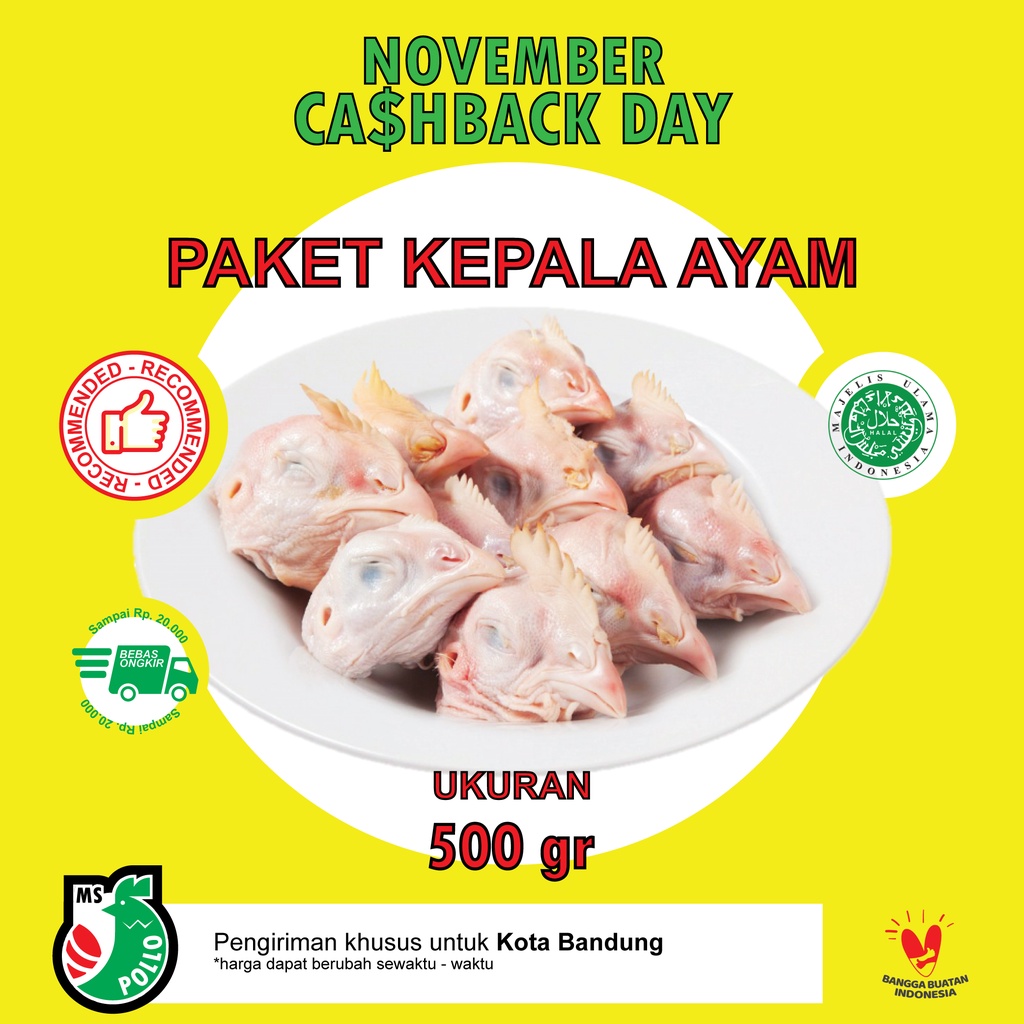 

PAKET KEPALA AYAM 500 Gram FROZEN