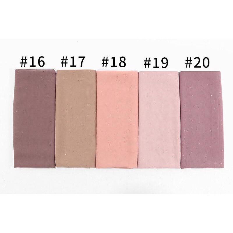 (BUY 1 GET 1) 1-20 Jilbab  Pashmina Chiffon Polos Gliter