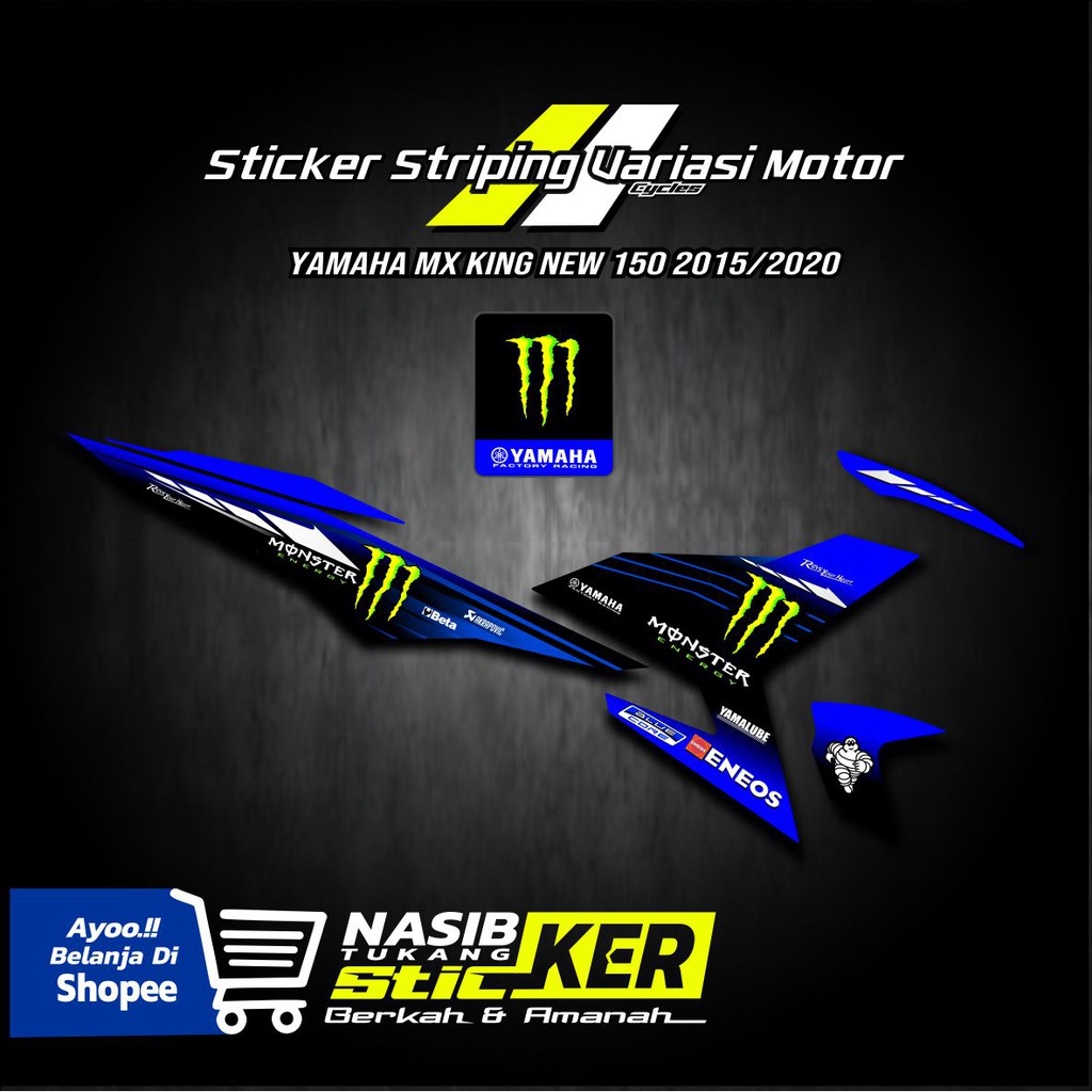 STRIPING STIKER VARIASI | DECAL MOTOR YAMAHA MX-KING LIVERY MONSTERENERGY