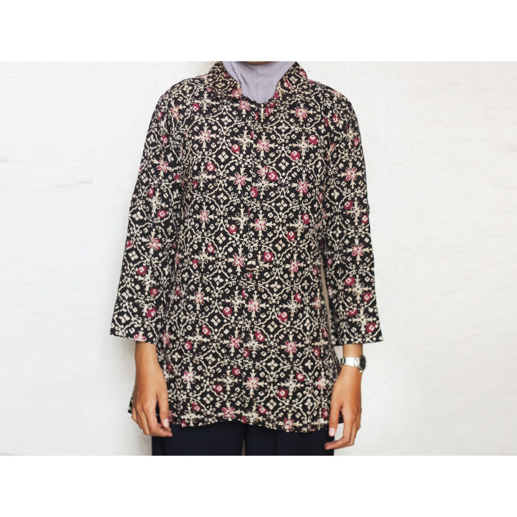 Blouse Batik Wanita I Blus Batik I Blus Kerja Wanita Batik Bimala-SIZE M