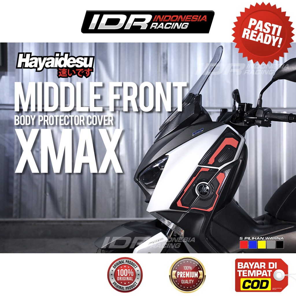 Hayaidesu Middle Front Cover XMAX Kiri Kanan Stiker 3D Yamaha