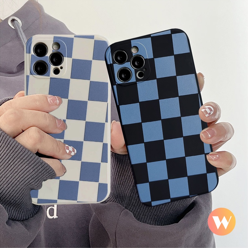 Casing Soft Case Tpu Motif Catur Biru + Hitam Untuk Xiaomi Redmi 10s / 10 Pro Max + / 9A / 9T / 9 / 9C / Nfc / Note 8 / 9 Mi Poco / X3 / M3 Pro