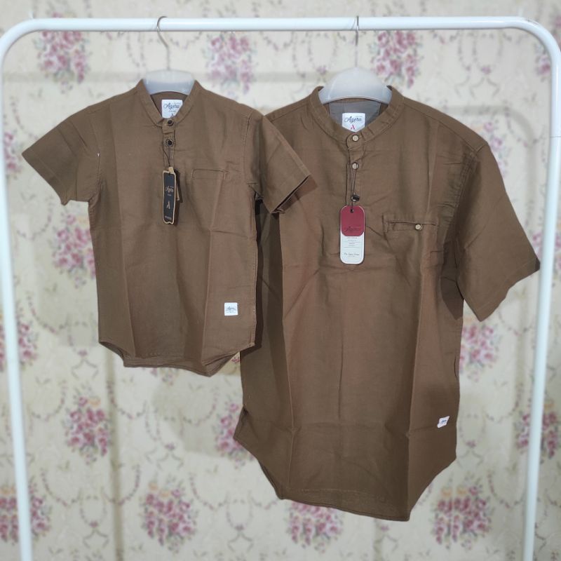 BAJU KURTA KEMEJA KOKO KEMKO PASANGAN COUPLE ANAK AYAH LENGAN PENDEK TERBARU ORIGINAL AGERA