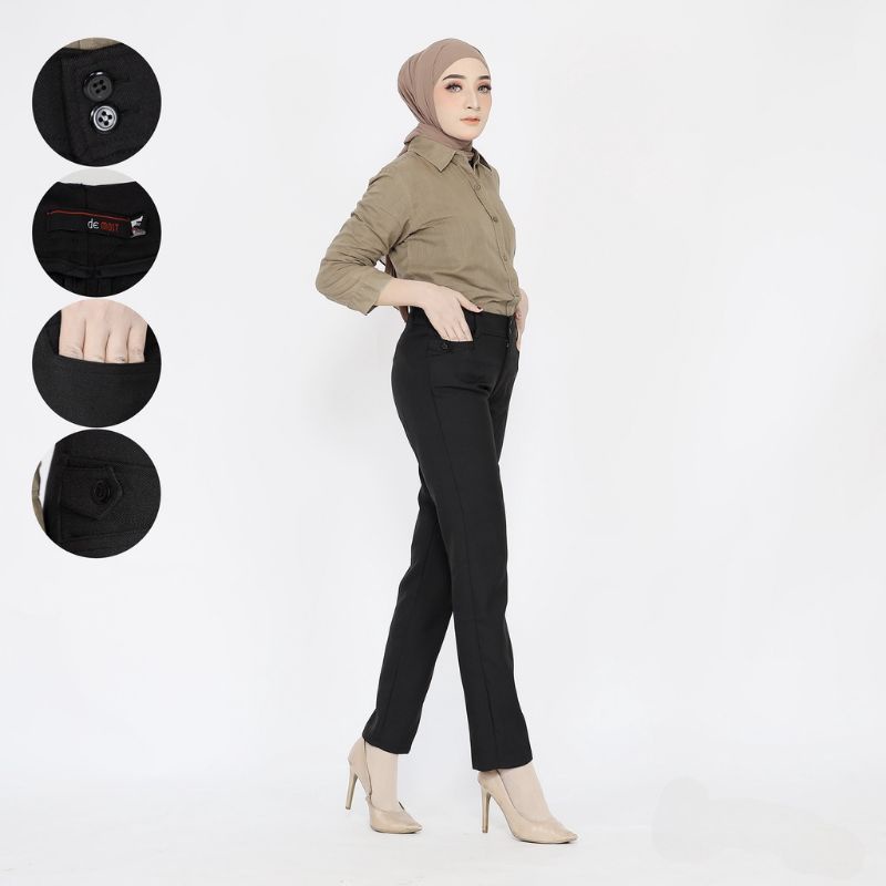 Celana Kerja Wanita Size XS - M Resleting De Demost