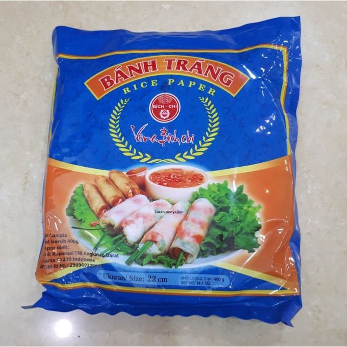 

Banh Trang Vietnam Rice Paper 400gr Kulit Lumpia Salad Spring Roll Bici Bantrang Banhtrang