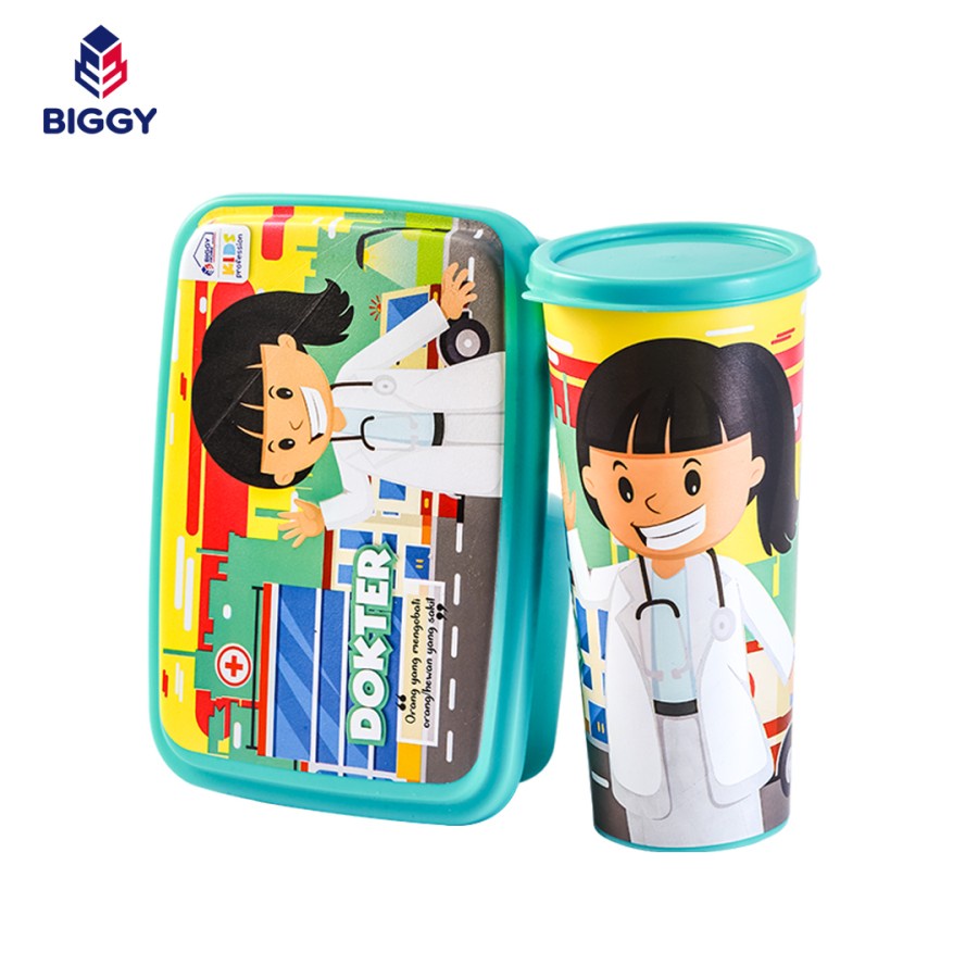 Lunch Box + Tumbler Set Souvenir Ultah Serbaguna Kotak Bekal Anak Tempat Makan Sekolah Bonus Botol Torino