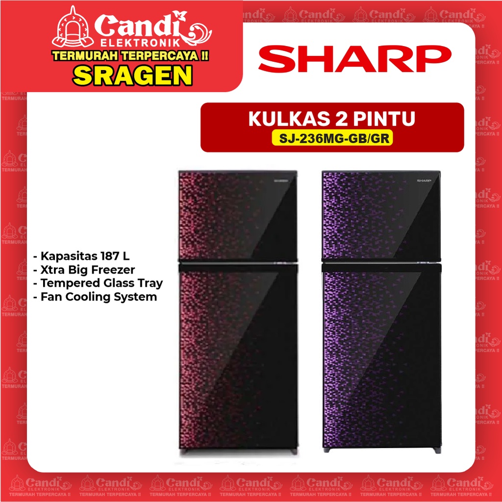 SHARP Kulkas 2 Pintu SJ-236MG-GB / GR
