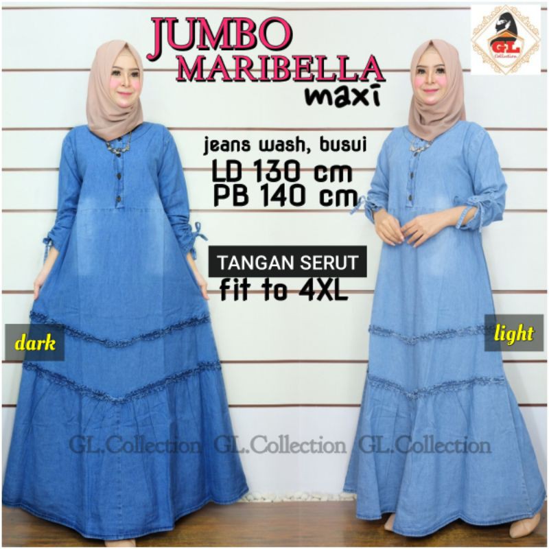 JUMBO Maribella Maxy/ Jeans wash/ Ld 130 Pj 140/ Busui