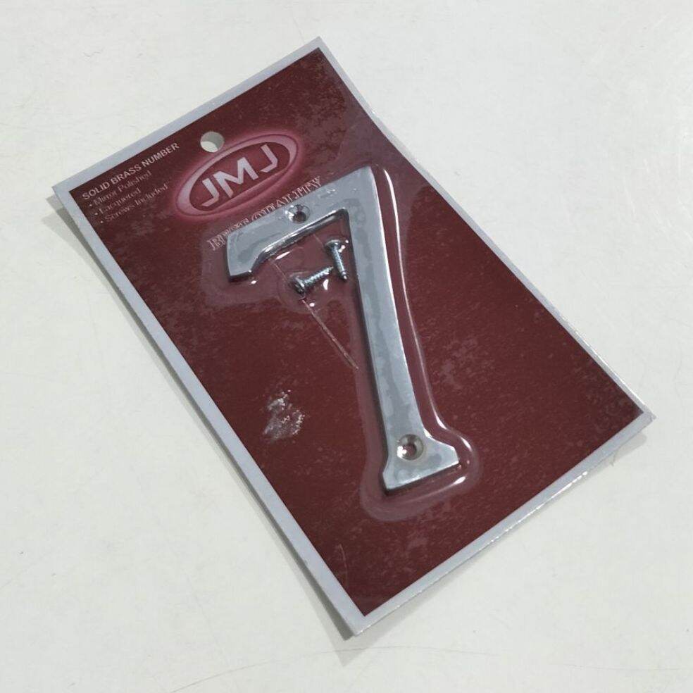 Angka Plat rumah Chrome Nomor 7 (Tujuh) alamat rumah (B247)