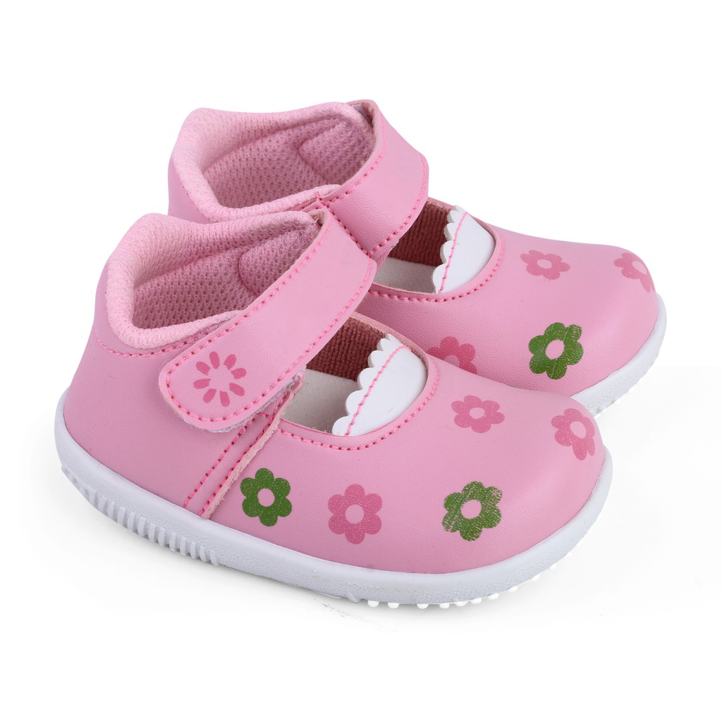 sepatu anak bayi perempuan terbaru bahan unik lembut model casual lucu murah bunyi cit cit C07 PINK