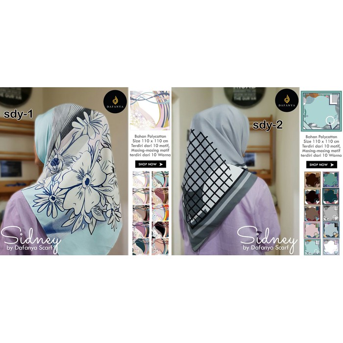 Hijab Kerudung Segi Empat Sidney by Dafanya Scarf