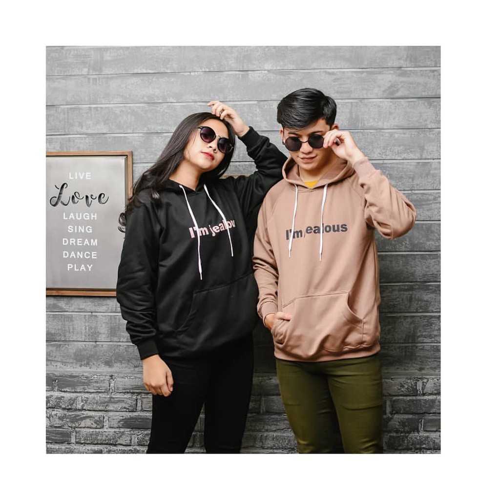 Hoodie Sweater I AM JEALOUS bisa jaket couple pria wanita