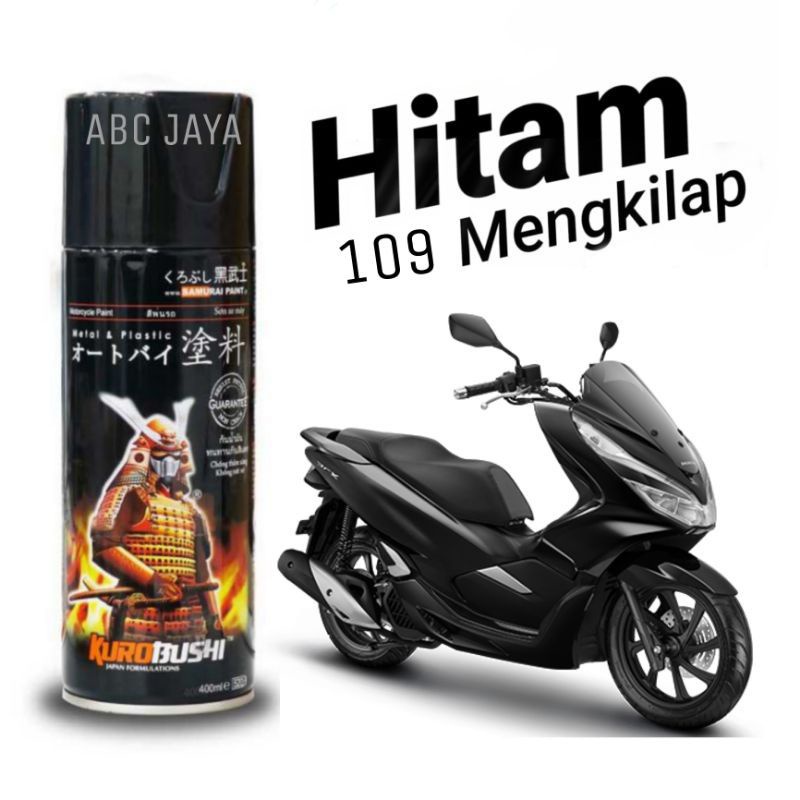 Pilok Pylox Cat Semprot Samurai Black 109 Hitam Ireng 400ml Mengkilap Paint Mobil Motor Sepeda