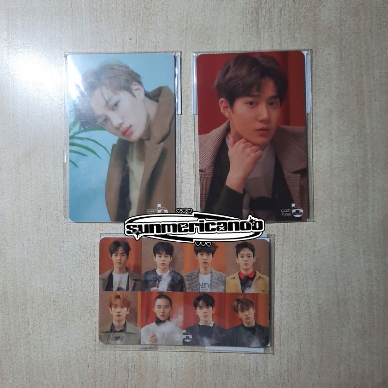 [UNSEALED] Official Photocard EXO Kai Suho OT8 Group Cashbee Universe card plastic fullset