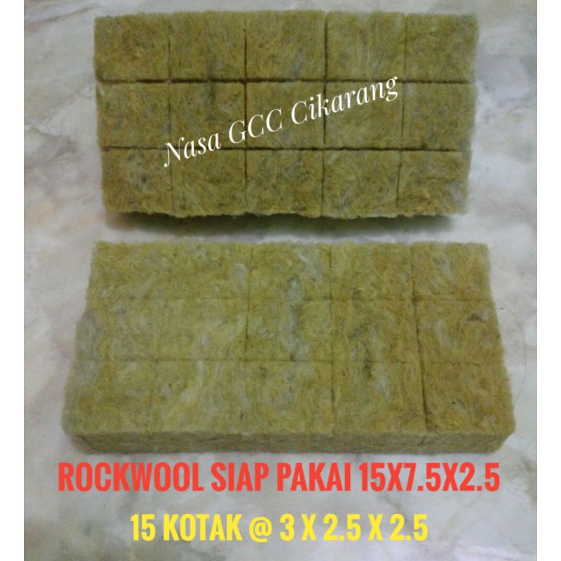 Rockwool Hidroponik Cultilene Siap Pakai 15 Kotak 3 x 2.5 x2.5 cm