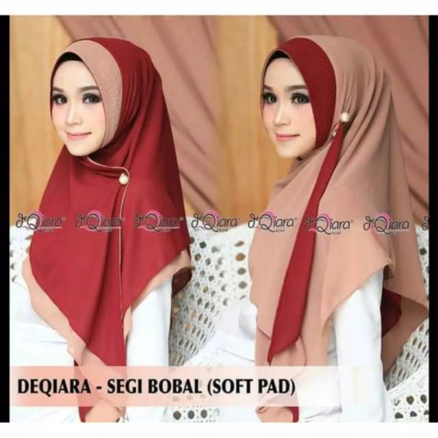 Bobal hijab segitiga bolak balik 2 warna soft pet