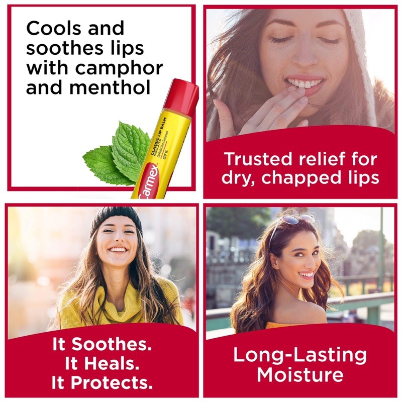 [ESTI KOSMETIK] CARMEX CLASSIC LIP BALM 10G TUBE / STICK CARMEX PELEMBAP BIBIR LIP BALM KUNING IMPOR