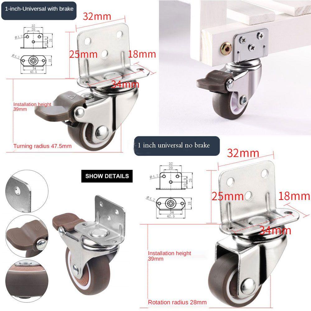 Top Furniture Casters Roda Lemari Kursi Bergerak Tempat Tidur Boks Tempat Tidur Caster Putar