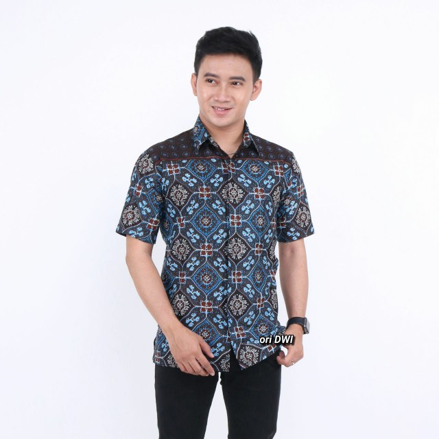 Bswart Batik Hrb026 Kenongo Hem Pendek Padi Pekalongan M L Xl Batik Pria Murah Modern Grosir