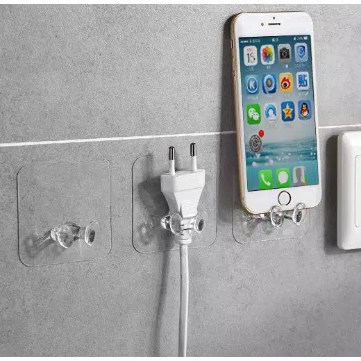 Gantungan Colokan Kepala Steker Listrik / Transparan Power Plug Hook / Hook Steker Gantungan Colokan