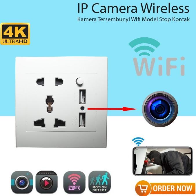 stop kontak colokan adaptor usb dinding Spy Kamera tersembunyi Wifi ready shipping