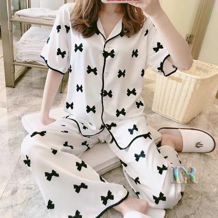 BAJU TIDUR ONE SET WANITA PIYAMA LENGAN PENDEK CELANA PANJANG FIT TO SIZE M L XL XXL IMPORT DORAEMON PITA