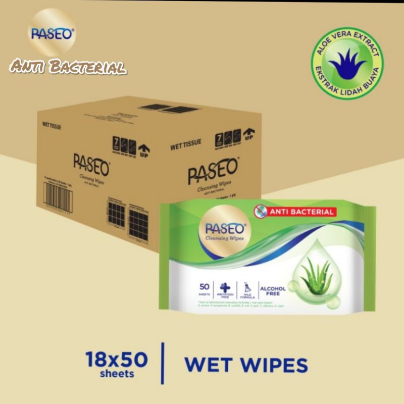 Karton - Tissu Basah Anti Bacterial 50's.      Isi 18 pcs/Dus