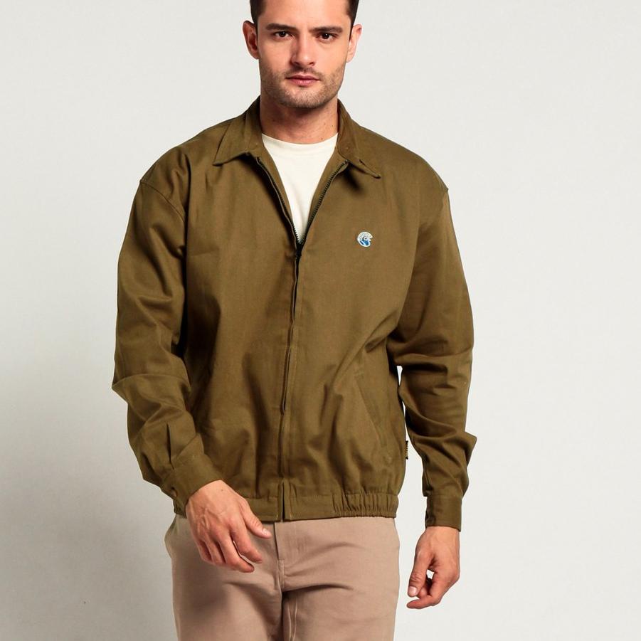⛄ Fraser Olive Twill Harrington Jacket - GutenInc / Jaket Trucker Pria | Termurah | Terbaik | Origin