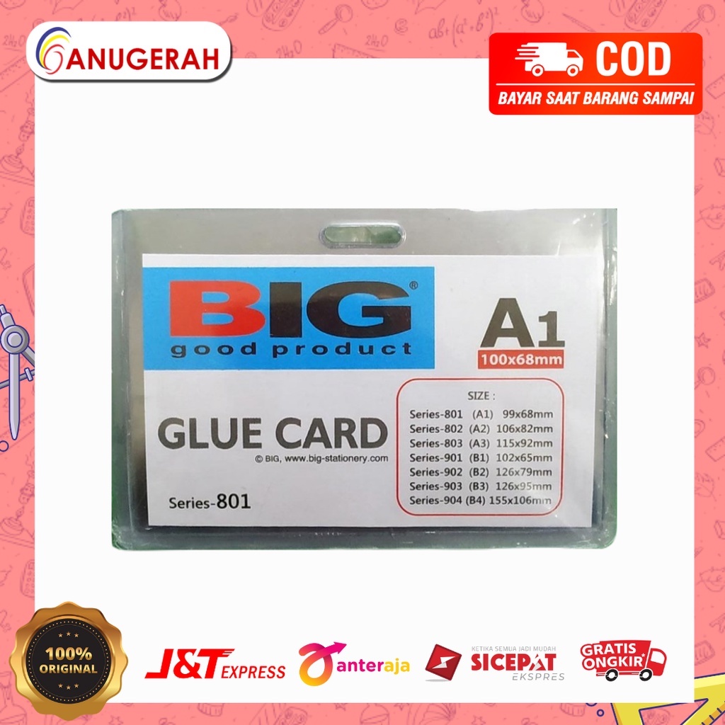 

BIG A1 801 KEPLEK NAMA / PLASTIK ID CARD BENING / TRANSPARANT (PACK)